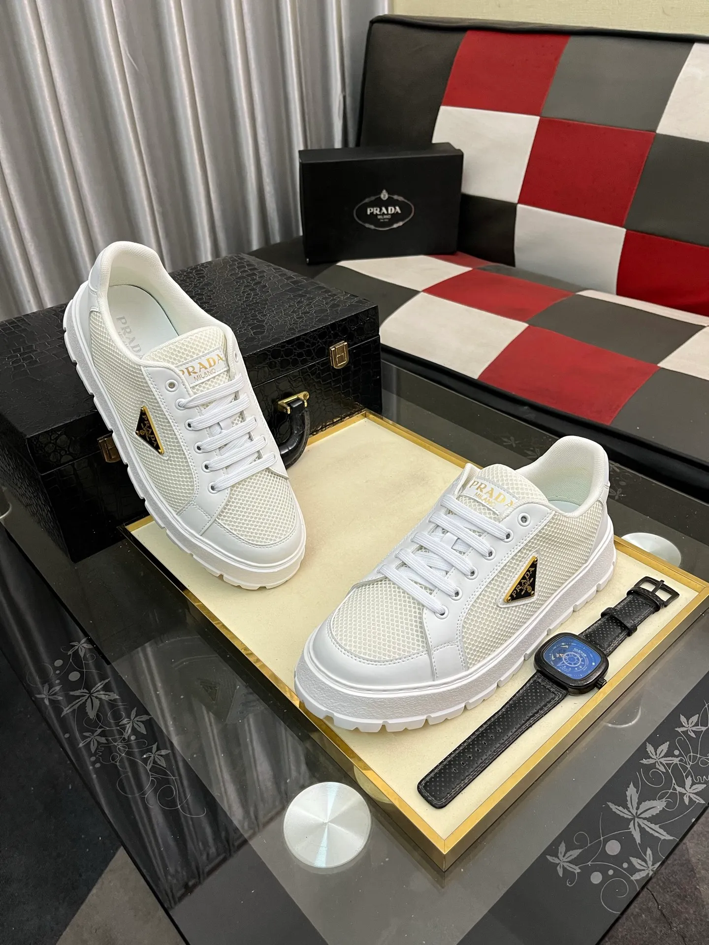 Men's Men's Shoes💰440⌚️⌚️《PRADA*》The latest and most popular casual shoes, top brand [seduce] luxury~purchasing agent, top~quality. [Strong] The upper is made of imported breathable special materials ➕ breathable feet (•) with fine workmanship. Original stylish and stylish soft rubber wear-resistant outsole, light and comfortable on the foot, size: 38-445️⃣colors available